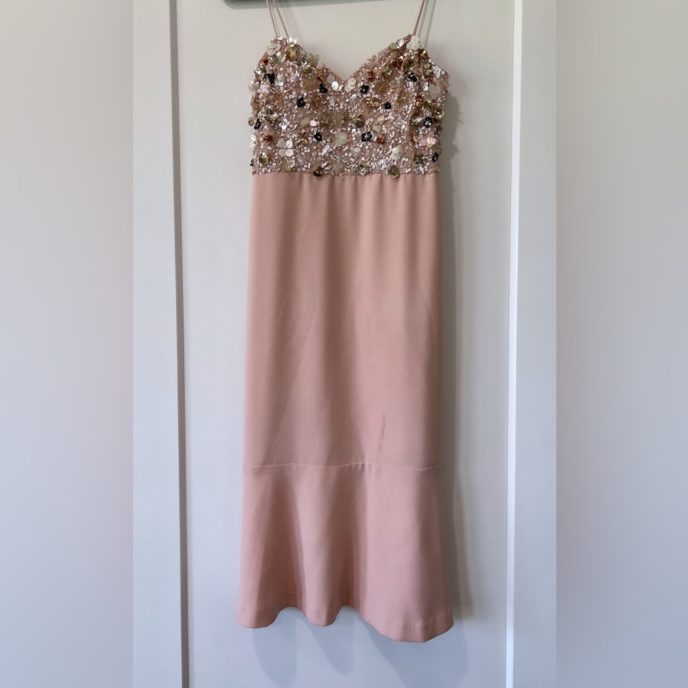 Gianni Bini Beaded Midi Dress- Blush